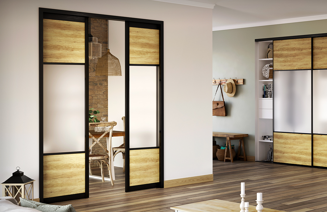 porte coulissante double