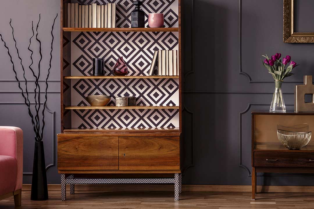 Meuble vintage coloré décalé