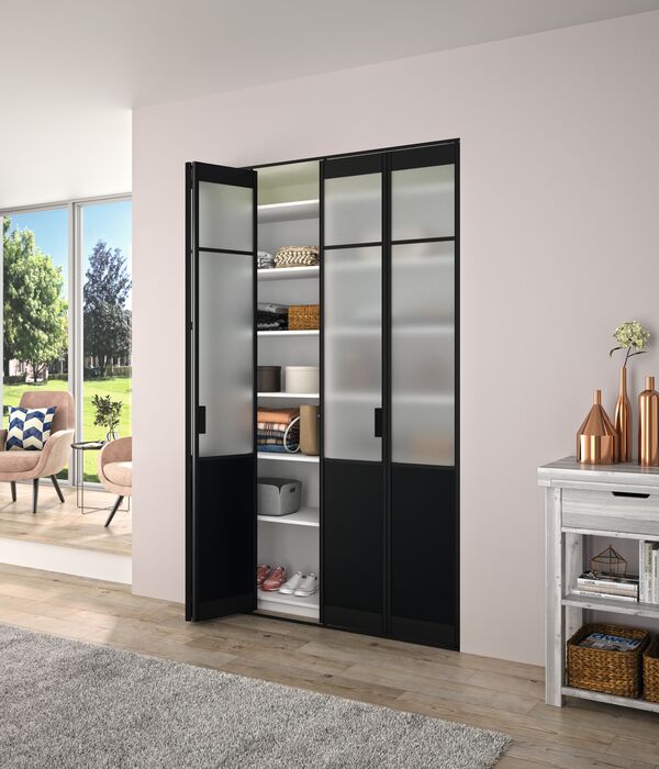 Portes Pliantes Télescopiques Sur Mesure - Cloisons Coulissantes Pour Placard, Dressing, Salle De Bain - Personnalisables En Taille Et Style