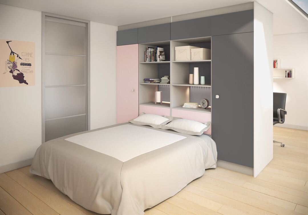Organiser des rangements - Sogal intérieurs - Armoire tête de lit 
