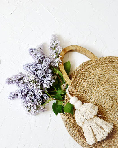 panier rotin lilas - charme et authentique