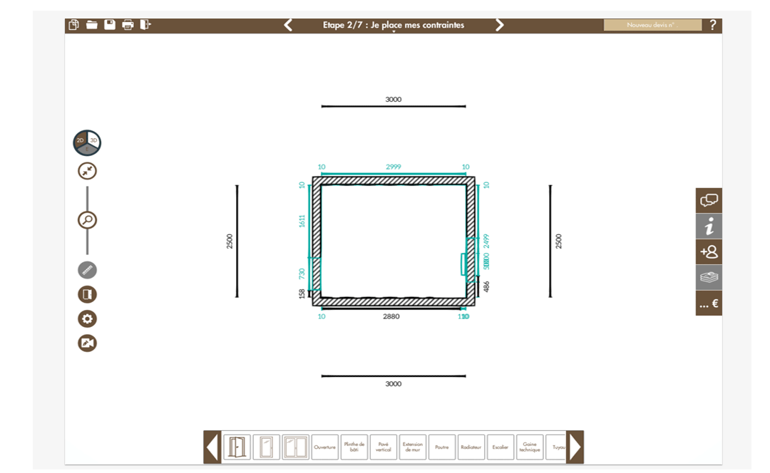 Configurateur Excellence - création de la pièce et contraintes